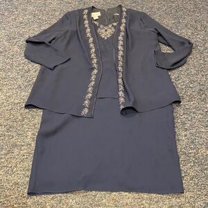 S.L Fashions Blue sequenced evening dress sz. 14